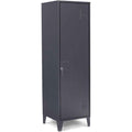 idmarket - garderobenschrank ester metalltuer dunkelgrau industriedesign