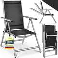 tillvex gartenstuhl 1 stueck klappbar mit armlehnen 7-fach verstellbar hochlehner klappstuhl aus aluminium campingstuhl klappbar wetterfest atmungsaktiv gartenstuehle balkon garten terrasse