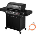 royal gourmet 4 brenner gasgrill mit seitenbrenner grillwagen mit 155 kw sichtfenster unterschrank fuer gasflasche turbo zone