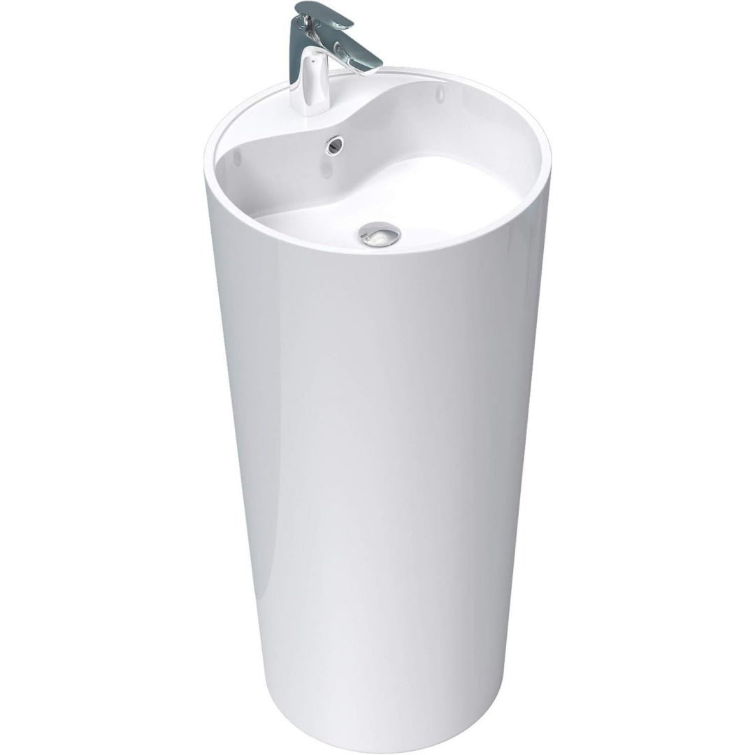 mai mai design standwaschbecken freistehend waschbecken 45x45x90cm standwaschtisch in weiss aus mineralguss waschtisch waschplatz colossum35