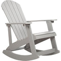beliani moderner muskoka garten-schaukelstuhl hellgrau mit breiten armlehnen adirondack