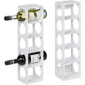 relaxdays weinregal fuer 5 flaschen 2er set weinstaender bambus hxbxt 53 x 14 x 12 cm weinhalter stehend kueche weiss