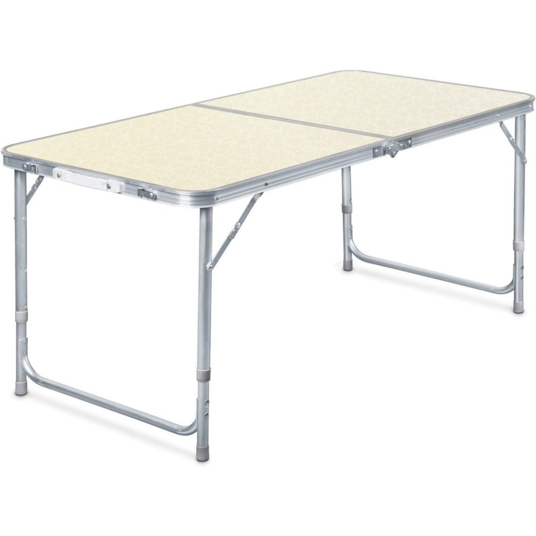 campingtisch klappbar 120x60x70cm hoehenverstellbar 546170cm klapptisch aluminiumrahmen und tischplatte aus mdf tragbarer multifunktionstisch buffettisch camping tisch garten faltbar