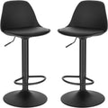 eugad barhocker 2er set fuer bar kuechen esszimmer 360 drehbarer hoehenverstellbar barstuhl mit rueckenlehne fussstuetze aus pu schwarz